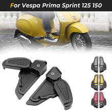 Apoio para os pés traseiro da motocicleta para vespa prima 125 150 sprint 2017-2020 extensão do passageiro pé almofada footpegs adaptador pé pegs 2024 - compre barato