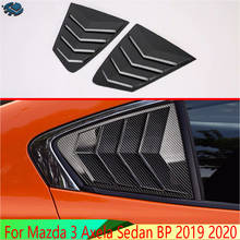 Для Mazda 3 Axela Sedan BP 2019 2020 углеродное волокно стиль заднего вида для боковой двери окно спойлер крышка отделка вставка гарнир рамка 2024 - купить недорого