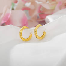 Gold Colo Hoop Earrings For Women Cute Ear Round Geometric Statement Earrings Fashion Party Jewelry Gift Bijoux Femme 2024 - buy cheap