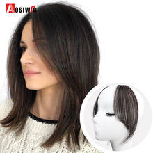 AOSIWIG-Extensión de cabello sintético, flequillo Invisible falso, color negro, marrón, francés, parte media, uno/dos lados, resistente al calor 2024 - compra barato