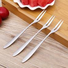 5/3/1pcs Stainless Steel Two-tine Fork Fruit Fork Set Tableware Multiple Use Snack Cake Dessert Forks Cafeteria Home Flatware 2024 - buy cheap