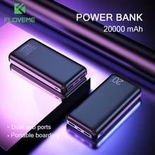 FLOVEME Power Bank 20000mAh Portable Charging Poverbank Mobile Phone External Battery Charger Powerbank for Xiaomi Mi iPhone 2024 - buy cheap