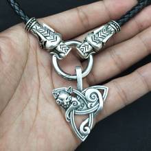 Large Viking Animal Teen Wolf Cat Pendant Necklace for Men Amulet Jewelry Gift 2024 - buy cheap