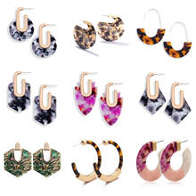 Luokey 2020 New Fashion Trendy Hanging Dangle Drop Earrings Wedding Statement Jewelry Geometric Leopard Round Earrings For Women 2024 - buy cheap