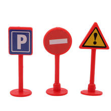 New 9Pcs/set DIY Mini Traffic Signpost Scene Educational Toys For Children Traffic Signage Model Toy Gift For Infant Boys Girls 2024 - buy cheap
