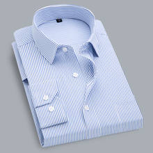 Camisa a rayas para hombre, ropa de negocios de manga larga, esmoquin ajustado, formal, de talla grande 7XL, 8XL, 9XL 2024 - compra barato