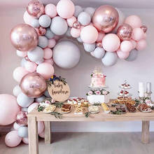 Balões de macaron, guirlanda, arco de ouro rosa, balão de confete, casamento, aniversário, crianças, decoração de festa de aniversário, corrente, 169 peças 2024 - compre barato
