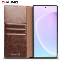 QIALINO-Funda de cuero genuino para Samsung Galaxy Note 10, funda de lujo hecha a mano, con tapa, para Galaxy Note 10 + 2024 - compra barato