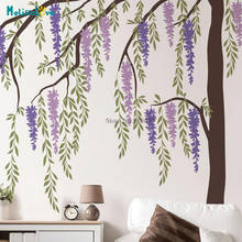 Wisteria chorando willow tree decalque diy enorme árvore decalques de parede para o quarto do bebê diy removível vinil adesivo parede bb756 2024 - compre barato