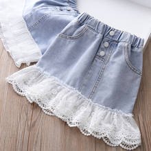 New Summer Lovely girls jeans tutu skirt pettiskirt Kids denim skirts Princess dance wear Party clothes Supermarket high quality 2024 - buy cheap