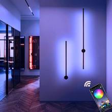 Modern iron black led aluminum bedroom remote control RGB wall light can be rotated to support mobile phone APP dimming 2024 - buy cheap