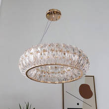 Lámpara de araña de cristal de lujo posmoderna, anillo atmosférico, diseñador creativo, sala de estar, dormitorio, comedor 2024 - compra barato