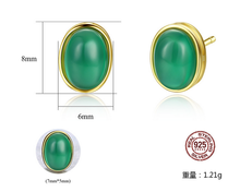 Pendientes de plata de ley S925 para mujer, aretes cuadrados de cristal de jade verde, circonita, rubí y zafiro, gran oferta 2024 - compra barato