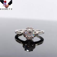 OMHXFC Jewelry Wholesale YM782 European Fashion Hot Woman Girl Party Birthday Wedding Gift Round AAA Zircon 18KT White Gold Ring 2024 - buy cheap