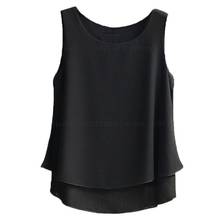 2021 spring Summer new arrival Solid 11 Colors Chiffon Blouse Plus Size S-5XL Sleeveless O-neck Casual Shirt Black Female Tops 2024 - buy cheap