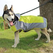 Capa de chuva à prova d'água para animais de estimação, capa com capuz refletora, macacão para cães grandes, poncho, casaco de chuva, capa, labrador 2024 - compre barato