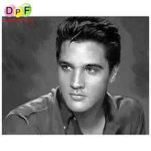 Dpf pintura diamante "elvis presley star", faça você mesmo, quadro bordado com diamante, strass, decoração, bordado, mosaico 2024 - compre barato