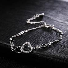 BOYULIGE 2020 Charm Women Bracelet Double Love Heart Shape Crystal Chain Bracelets for Women Jewelry Gifts Anklet Bracelet 2024 - buy cheap