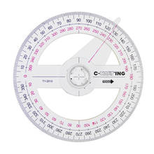 Hot Sale All Circular 10cm Plastic 360 Degree Pointer Protractor Ruler Angle Finder Swing Arm For School Office Supplies 2024 - buy cheap