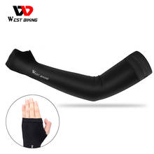 WEST BIKING Breathable Cycling Arm Sleeve With Finger Fitness Cycling Ice Fabric Arm Finger Sleeve UV Protection Bike Arm Sleeve 2024 - buy cheap