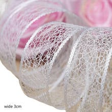 3CM Wide NEW White Hollow Embroidery flower lace fabric trim ribbon DIY sewing applique collar cord wedding dress guipure decor 2024 - buy cheap