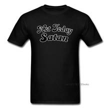 Camiseta masculina not today satan, camiseta de algodão para homens, moda escolar e da moda, loja personalizada 2024 - compre barato