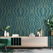 3D Geometric Lattice Wallpaper Dark Green Luxury Modern Living Room Bedroom TV Background PVC Embossed Vinyl Wall Paper Rolls 2024 - buy cheap