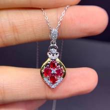 Женское Ожерелье с красным Рубином, серебро 925 пробы 2024 - купить недорого