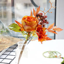 Flores de rosas artificiais de seda, flores falsas de amantes de grama para casamento, decoração para casa, suprimentos para dia dos namorados pro 2024 - compre barato