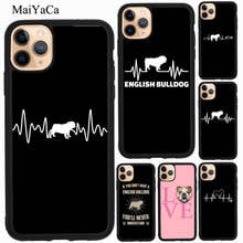 English Bulldog Heartbeat For iPhone 13 Pro Max 12 mini XS X XR SE 2020 7 8 Plus Case For iPhone 11 Pro Max Cover 2024 - buy cheap