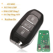 Kutery 3 Buttons Remote Keyless Go Car Key For Peugeot 208 308 3008 508 5008 For Citroen C4 DS4 DS5 433MHZ 4A/ID46Chip 2024 - buy cheap