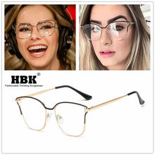 Gafas ópticas transparentes para hombre y mujer, montura de lentes lisas, de aleación de Metal, a la moda, Ojo de gato, 2019 2024 - compra barato