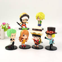 8.5-11cm 6pcs/lot Q Posket Anime Luffy Zoro Sanji Nami Sabo Law PVC Action Figure Model Toy Doll Kids Gifts 2024 - buy cheap