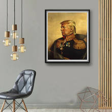 Nt530 cartaz de pintura a óleo presidente americano donald trump, arte da parede, pintura de imagem em tela, decoração de casa, sala de estar 2024 - compre barato