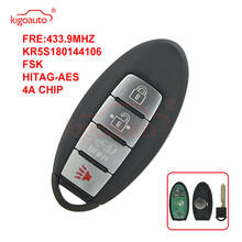 Kigoauto FCC KR5S180144106 смарт-ключ 4 кнопки 433,9 МГц FSK HITAG-AES 4A чип для Nissan Rogue 2016 2017 2018 285E3-4CB6C 2024 - купить недорого