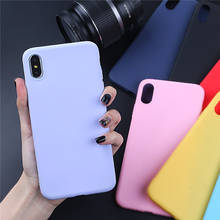 Cute Solid Colorful Silicone TPT Case For iphone X XR XS Max 6 6S 7 8 Plus 11 Pro Max Candy Color Soft Simple Fashion Phone Case 2024 - buy cheap