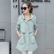 Trench Spring Coat 2020 Korea Style Slim Ladies Coats Hooded Trench Female Outwear Casual Student Casaco Feminino WXF183 s 2024 - buy cheap