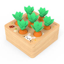 Montessori Toy Wooden Block Set Pulling Carrot Ability Shape Matching Size Cognition Interactive Educational Toy For Kids 2024 - buy cheap