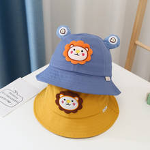 Novo 1-3 anos crianças balde chapéu para meninos meninas bonito leão girassol dos desenhos animados orelhas chapéu do bebê grande borda ao ar livre crianças panamá boné 2024 - compre barato