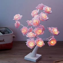 Lámpara de luz LED de 24 piezas para decoración del hogar, luz de noche para mesita de noche de dormitorio, árbol de simulación, fiesta de bodas y Navidad 2024 - compra barato