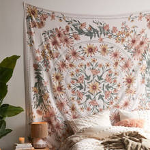 Mandala indiano tapeçaria parede pendurado flor psychedelic tapeçaria decoração para sala de estar quarto boêmio planta impressão 2024 - compre barato