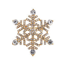 WEIMANJINGDIAN New Arrival Crystal Snowflake Brooches Fashion Costume Jewelry 2024 - buy cheap
