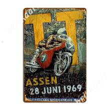 Assen Motorcycles Races 1969 Metal Signs Cinema Garage Classic Plaques Garage Club Tin sign Posters 2024 - buy cheap