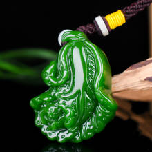 Collar con colgante de repollo chino de Jade verde Natural tallado a mano, amuleto de joyería, accesorios de moda para hombres y mujeres, regalos 2024 - compra barato