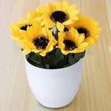 Artificial Sunflower Bonsai Simulated Potted Plants Multi-use Handmade Plastic Artificial Plants Display for Garden Ornament 2024 - buy cheap