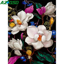 AZQSD 5D DIY Diamond Mosaic Flower Cross Stitch Crafts Picture Of Rhinestones Diamond Painting Floral Cross Stitch Wall Art 2024 - buy cheap