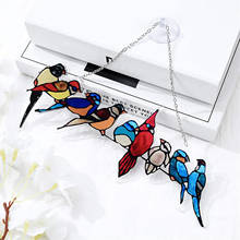 Mini Stained Bird Window Hanging Ornament Suncatcher Acrylic Hanging Decorations Wall Window Door Hanging Ornaments Home Decor 2024 - buy cheap