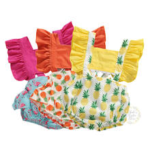 0-24M Newborn Infant Baby Girls Ruffles Fruit Romper Pineapple Flamingo Jumpsuit Playsuit Sunsuit  Summer Toddler Girl Clothes 2024 - buy cheap