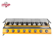 ITOP-Parrilla de Gas LPG para barbacoa, 8 quemadores, herramientas de exterior para barbacoa de acero inoxidable/protectores de vidrio, tamaño de 102x25CM 2024 - compra barato