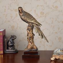 [Mgt] papagaio americano estátua decoração para casa artesanato papagaio escultura sala de estar estudo mobiliário dropshipping 2024 - compre barato